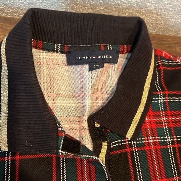New Tommy Hilfiger Johnny-Collar 3/4-Sleeve Plaid Top - Picture 5 of 13